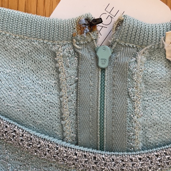 Vintage 1960s Lurex Blue Dress - Picture 9 of 16